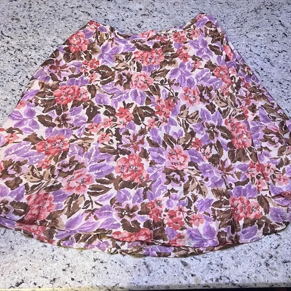 George Floral Midi Skirt in Purple and Pink - Picture 2 of 5